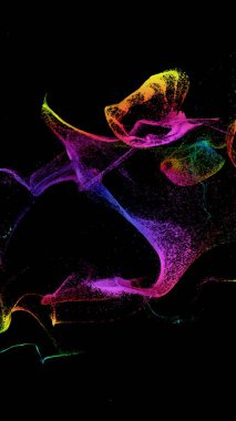 renkli soyut siyah arka plan üzerinde duman