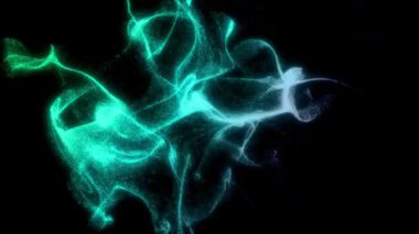 Siyah arkaplanda soyut parlayan dalga hareketi