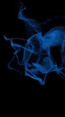 Siyah arka plan üzerinde Soyut Mavi Parçacıklar