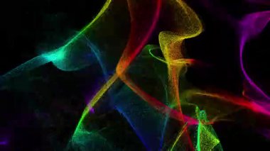 Siyah Arkaplanda Renkli Soyut Duman Dalgaları