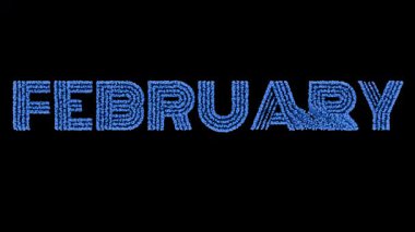 Şubat ayındaki mavi metin canlandırması