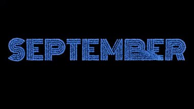 Eylül ayındaki mavi metin canlandırması