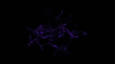 Siyah arka plan üzerine soyut mor ışık dalgaları