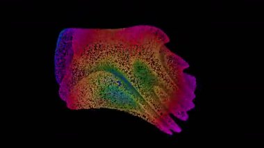 Akan parçacıklarla renkli soyut şekil