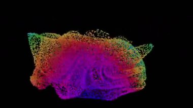 Renkli soyut parçacık dalga animasyonu