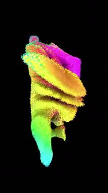 Parçacıklarla Renkli Soyut 3B Şekil