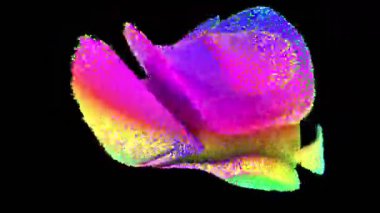 Parçacıklarla renkli soyut şekiller