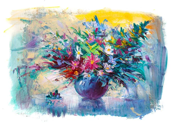 バラの花束を油絵 印象派 — ストック写真