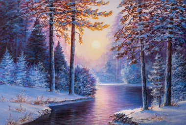 Kış ağaç Sunset .