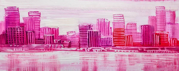 Αφηρημένη ζωγραφική αστικά ουρανοξύστες. — Φωτογραφία Αρχείου