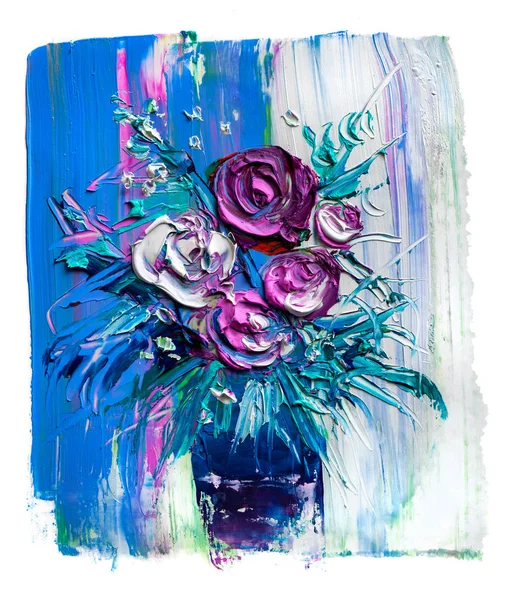 Rose bouquet su pittura grunge sfondo — Foto Stock