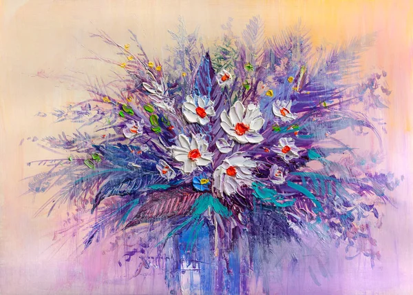 Pittura ad olio Fiori di margherita — Foto Stock