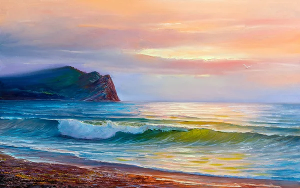 Malování na mořskou krajinu — Stock fotografie