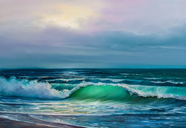 Painting seascape. Sea wave. — Stock Photo, Image