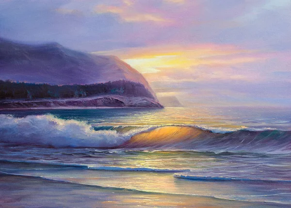Painting seascape. Sea wave. — Stock Photo, Image