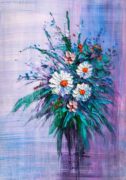 Oil painting Daisy flowers
