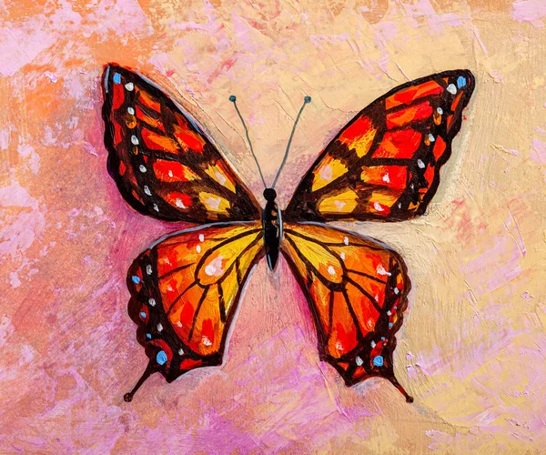 Peinture à l'huile de papillon monarque — Photo