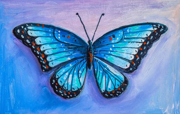 Peinture abstraite Papillon morpho bleu — Photo