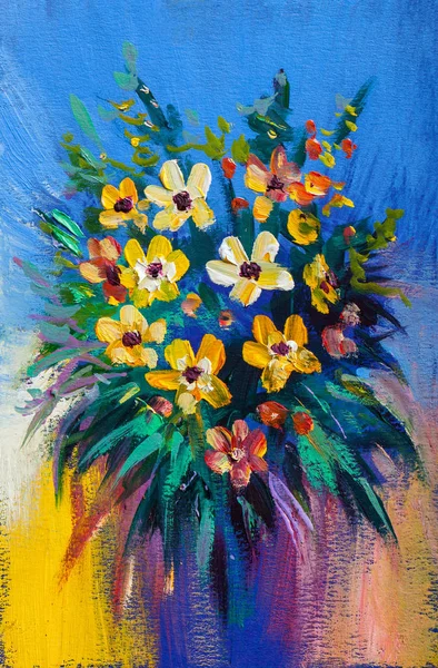 Pittura ad olio fiori — Foto Stock