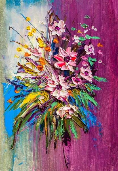 デイジーの花の油絵 — ストック写真