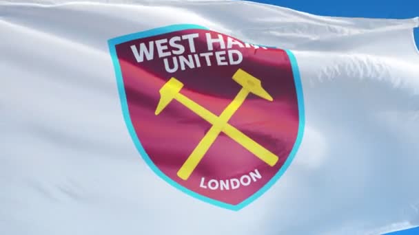 Stratford London Anglia 2018 Július West Ham United Lobogó Integetett — Stock videók