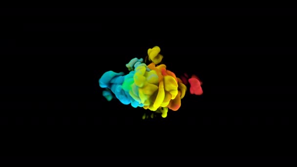 Animación Abstracta Explosión Del Humo Nube Acrílica Coloreada Vista Cerca — Vídeos de Stock
