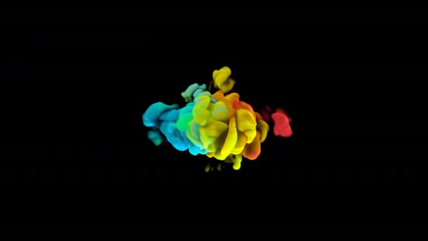 Animación Abstracta Explosión Del Humo Nube Acrílica Coloreada Vista Cerca — Vídeo de stock