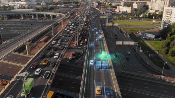 Vol Aérien Dessus Des Lumières Russes Ville Nocturne Ville Froide — Video