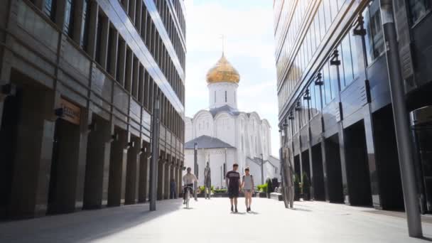 Rusia Moscú Junio 2018 Moscú Blancos Cuadrados Modernos Centros Negocios — Vídeos de Stock