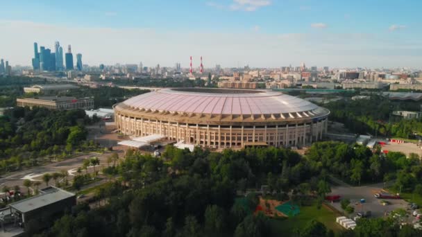 Russia Mosca Maggio 2018 Volare Intorno Allo Stadio Luzhniki Mosca — Video Stock