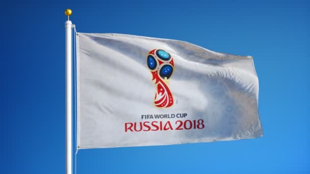Russland Moskau Juni 2018 Fafa 2018 Weltmeisterschaft Fahne Weht Zeitlupe — Stockvideo