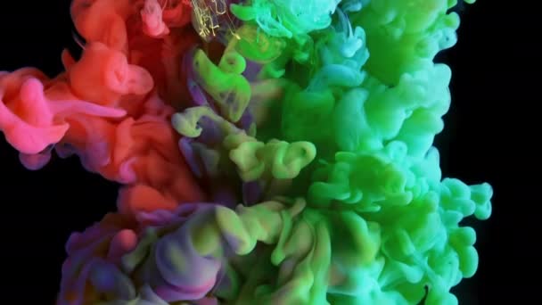 Цветные Акриловые Облака Абстрактная Анимация Взрыва Дыма Закрыть Вид — стоковое видео