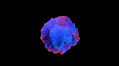 Renkli akrilik bulut soyut duman patlama animasyon. Görünümü kapat