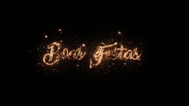 Поздравительный Текст Праздником Португалия Черном Фоне Красивая Типографская Магия — стоковое видео