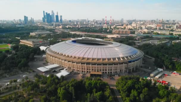 Rússia Moscow Maio 2018 Voando Redor Estádio Luzhniki Torres Cidade — Vídeo de Stock
