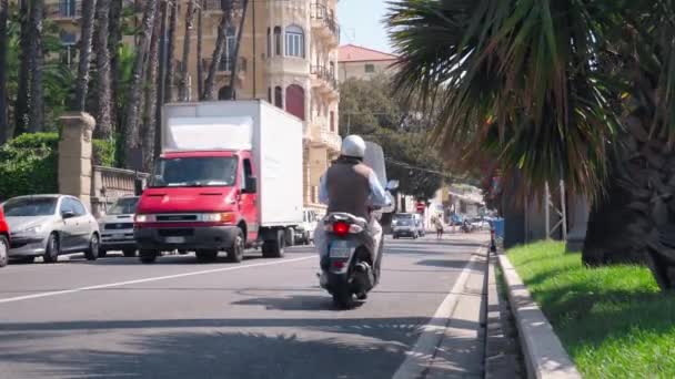 Sanremo Italien Juli 2018 Schöner Blick Auf Eine Enge Europäische — Stockvideo