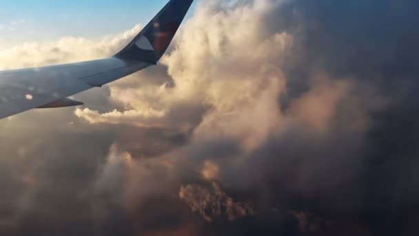 Flying Heavenly Beautiful Sunny Cloudscape Amazing Timelapse White Fluffy Clouds — Stock Video