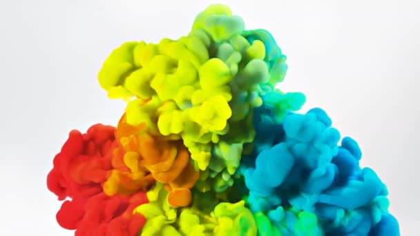 Animation Abstraite Explosion Fumée Nuage Acrylique Coloré Vue Rapprochée — Video