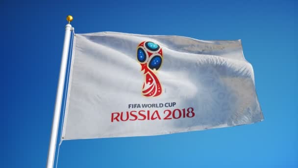 Rusko Moskva Červen 2018 Vlajka Mistrovství Světa Fotbale 2018 Mávat — Stock video