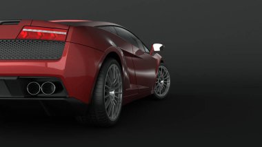 Süper spor araba bakış açısı - 3d render içinde.