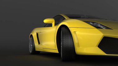 Süper spor araba bakış açısı - 3d render içinde.