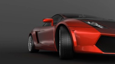 Süper spor araba bakış açısı - 3d render içinde.