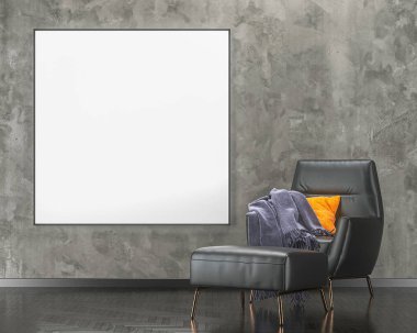 Modern kol sandalye ile boş duvar arka plan 