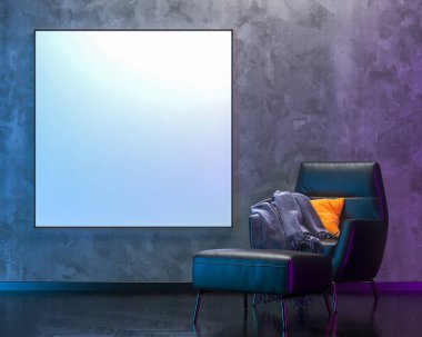 Modern renkli ışıklar ile boş resim arka plan - 3d illustr