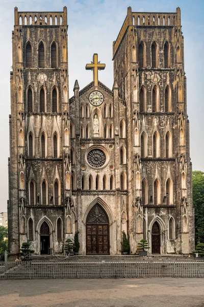 Vista Frontal Catedral São José Hanói Vietnã — Fotografia de Stock