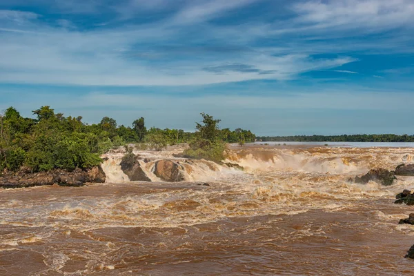Khone Pha Pheng Waterfall Located Champasak Province Mekong River Southern — Stock Photo, Image