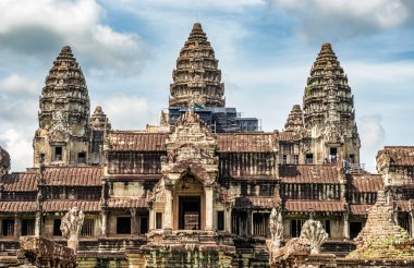 Angkor Wat, Kamboçya - 17 Kasım 2017: Angkor Wat Tapınağı Kamboçya'da karmaşık Ta Kou girişi. Bu dünyadaki en büyük dini kompleks ve erken 12. yüzyılda inşa edilmiş.
