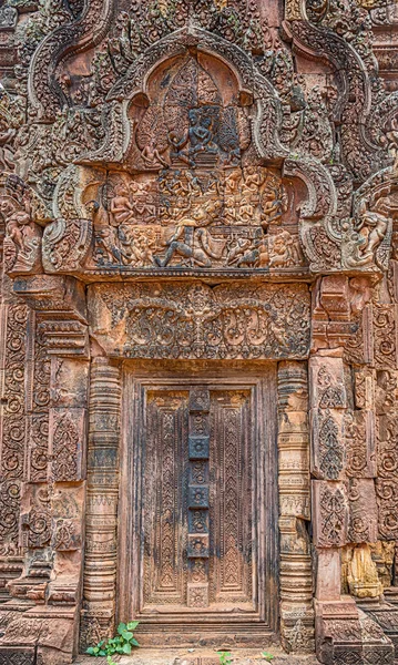 Banteay Srei Είναι 10Ο Αιώνα Καμποτζιανή Ναό Αφιερωμένο Στον Ινδό — Φωτογραφία Αρχείου