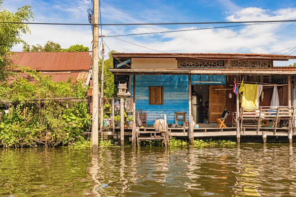 View Wooden Houses Canal Bangkok Thailand — Stock Photo, Image