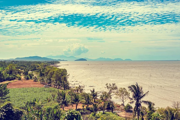 Malowniczy Krajobraz Widok Linię Brzegową Cieśninę Malakka Drogi Pobliżu Sungai — Zdjęcie stockowe